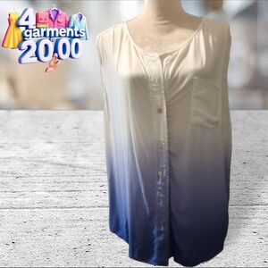 Victoria's secret Button down ombre sleeveless shirt size L